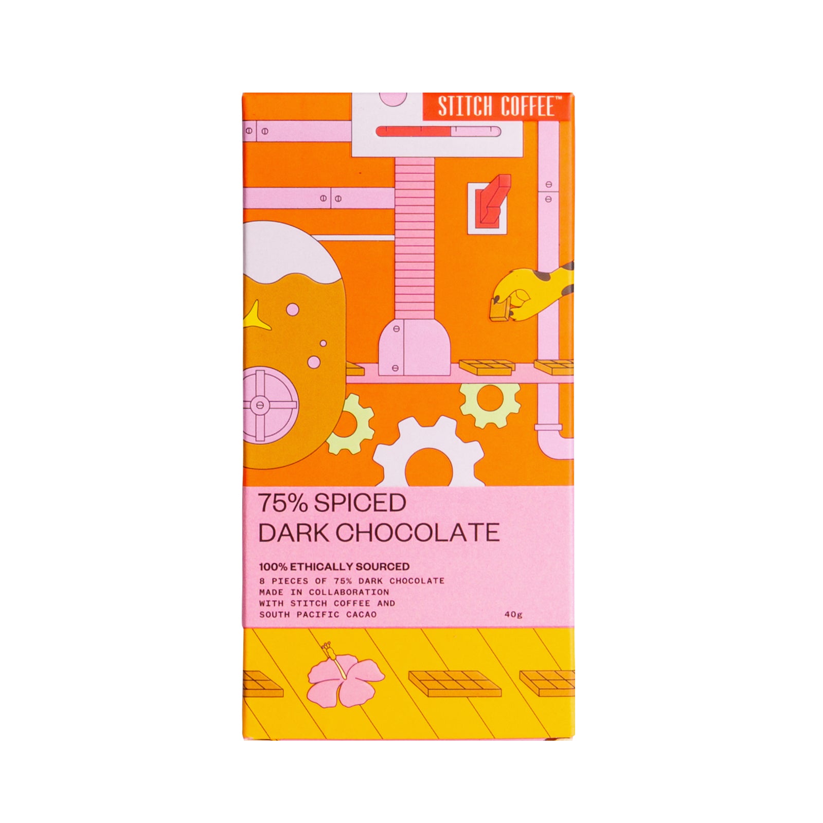 75% Spiced Dark Chocolate Bar (Vegan)